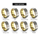 font options for inside engraving on gold & gray bahamas rings