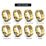 font options for inside engraving on gold & silver bahamas rings