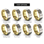 font options for inside engraving on gold & gray bahamas rings