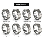 font options for inside engraving on silver bahamas rings