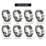 font options for inside engraving on gray bahamas rings