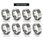 font options for inside engraving on silver bahamas rings