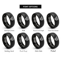 font options for inside engraving on black baitcasting reel rings