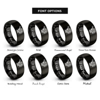 font options for inside engraving on black baitcasting reel rings