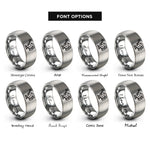 font options for inside engraving on silver baitcasting reel rings