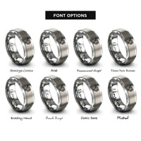 font options for inside engraving on grey baitcasting reel rings