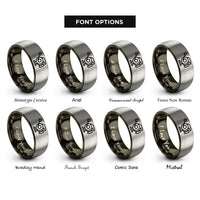 font options for inside engraving on gunmetal & silver baitcasting reel rings