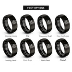 font options for inside engraving on black baitcasting rod lure rings