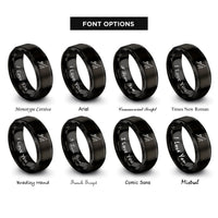 font options for inside engraving on black baitcasting rod lure rings