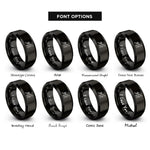 font options for inside engraving on black baitcasting rod lure rings