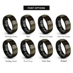font options for inside engraving on gunmetal & black baitcasting rod lure rings