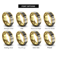 font options for inside engraving on gold & silver bakers wheat wreath rings