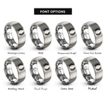 font options for inside engraving on grey bakers wheat wreath rings