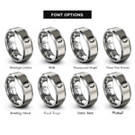 font options for inside engraving on grey bakers wheat wreath rings