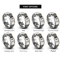 font options for inside engraving on grey bakers wheat wreath rings