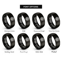 font options for inside engraving on black baklava rings
