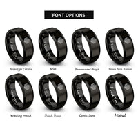 font options for inside engraving on black baklava rings