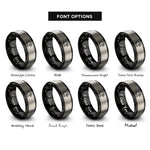 font options for inside engraving on black & gray bald eagle rings