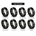 font options for inside engraving on black & grey bald eagle rings