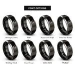 font options for inside engraving on black & grey bald eagle rings