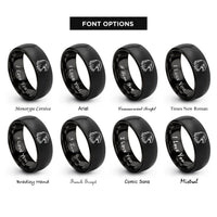 font options for inside engraving on black bald eagle rings