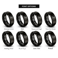 font options for inside engraving on black bald eagle rings
