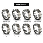 font options for inside engraving on grey bald eagle rings
