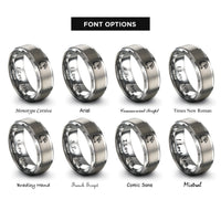 font options for inside engraving on grey bald eagle rings