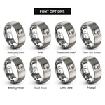font options for inside engraving on gray bald eagle rings
