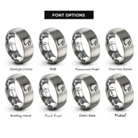 font options for inside engraving on gray bald eagle rings