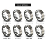 font options for inside engraving on silver bald eagle rings