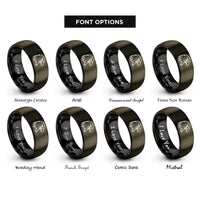 font options for inside engraving on gunmetal & black bald eagle rings