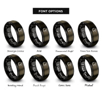 font options for inside engraving on gunmetal & black bald eagle rings