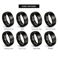 font options for inside engraving on black baler rings