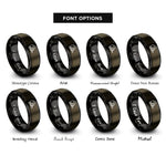 font options for inside engraving on gunmetal & black baler rings