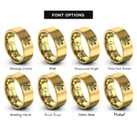 font options for inside engraving on gold bali rings