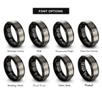 font options for inside engraving on black & silver balkans rings