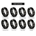 font options for inside engraving on black & grey balkans rings