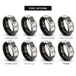 font options for inside engraving on black & silver balkans rings