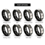 font options for inside engraving on black & gray balkans rings