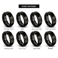 font options for inside engraving on black balkans rings