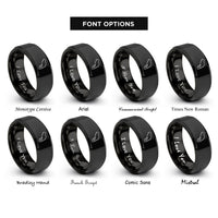 font options for inside engraving on black balkans rings