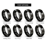 font options for inside engraving on black & gray ball bearing rings