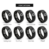 font options for inside engraving on black ball bearing rings