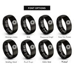 font options for inside engraving on black ball bearing rings