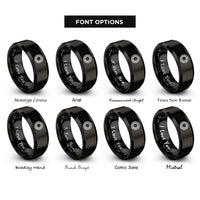 font options for inside engraving on black ball bearing rings