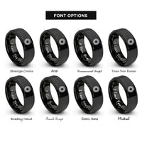 font options for inside engraving on black ball bearing rings