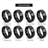 font options for inside engraving on black ball bearing rings