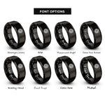 font options for inside engraving on black ball bearing rings