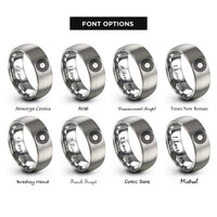 font options for inside engraving on gray ball bearing rings